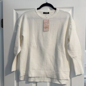 White Ribbed Sweater